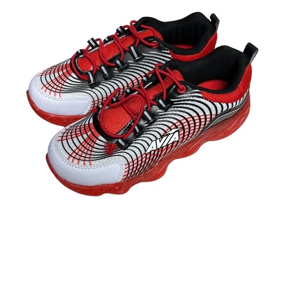 NWT Boys Avia Red Black and White Sneakers 3Y - Picture 2 of 6